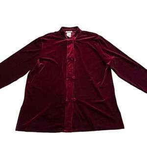 Coldwater Creek burgundy velvet feel blazer, coat. Women’s XL
